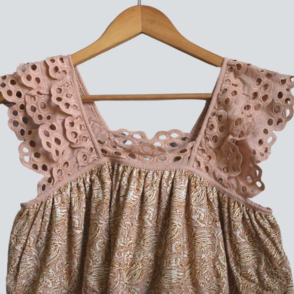 Anthropologie Let Me Be Eyelet Swing Top Size XS - Picture 3 of 7